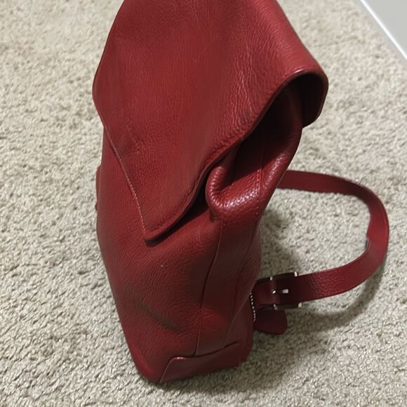 I Santi Women\'s Leather Backpack Deep Cherry Red Classic Made In Italy main image 9